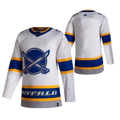 Men Buffalo Sabres Blank White NHL 2021 Reverse Retro jersey->los angeles kings->NHL Jersey